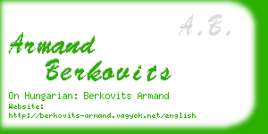 armand berkovits business card
